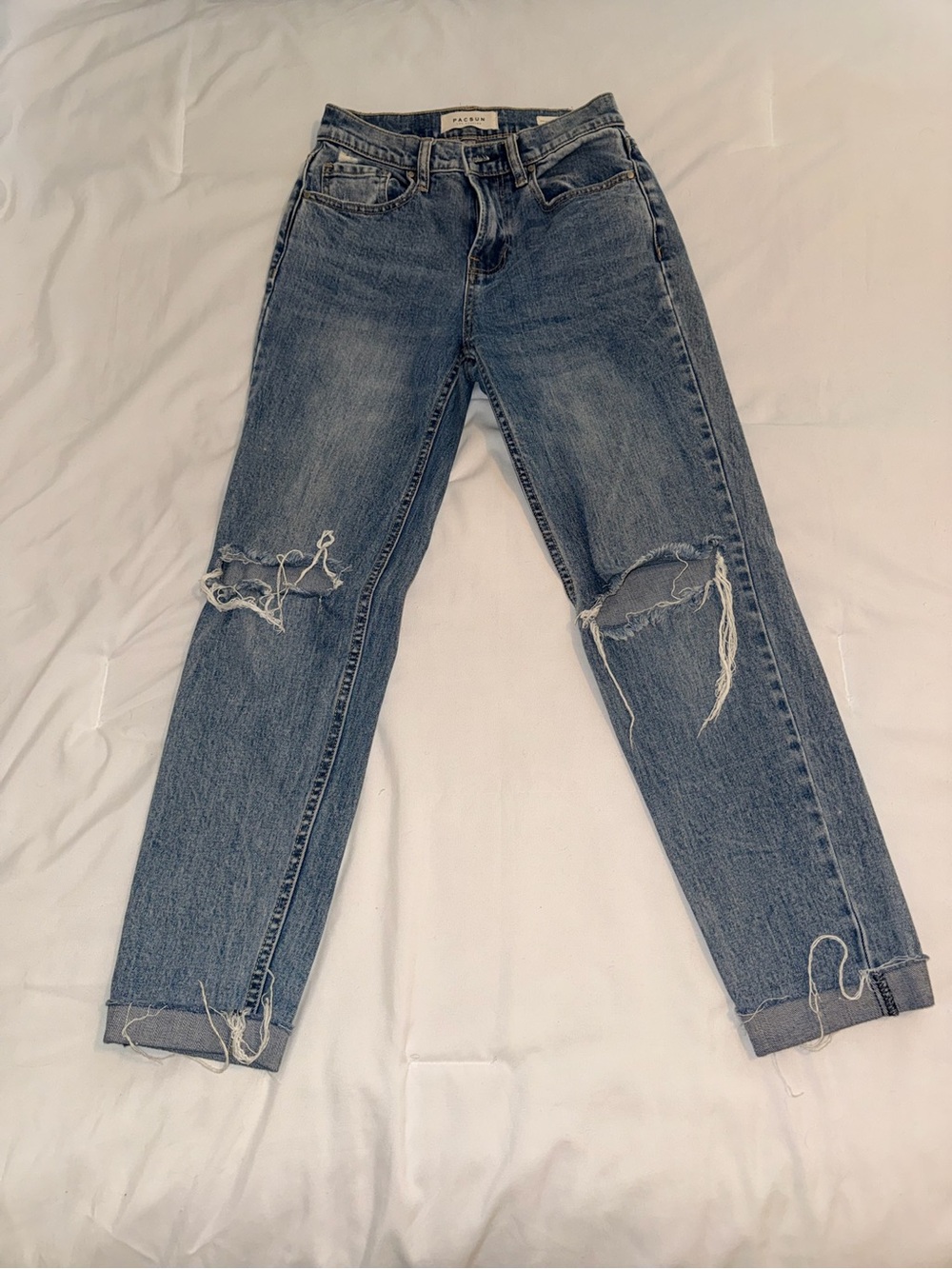 PacSun Light Blue Straight Leg Distressed Jeans